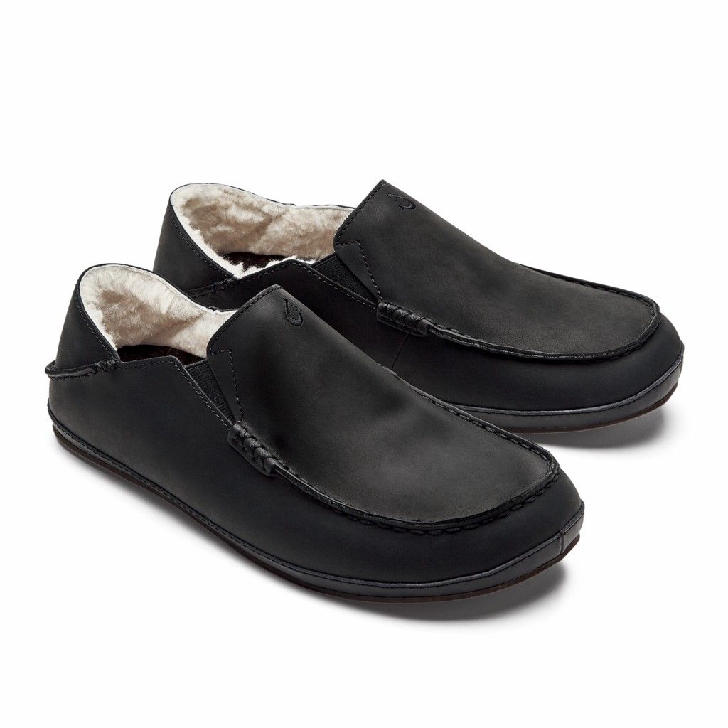 Zapatos Olukai Moloā Slipper - Pantuflas Hombre Negros 20358-724